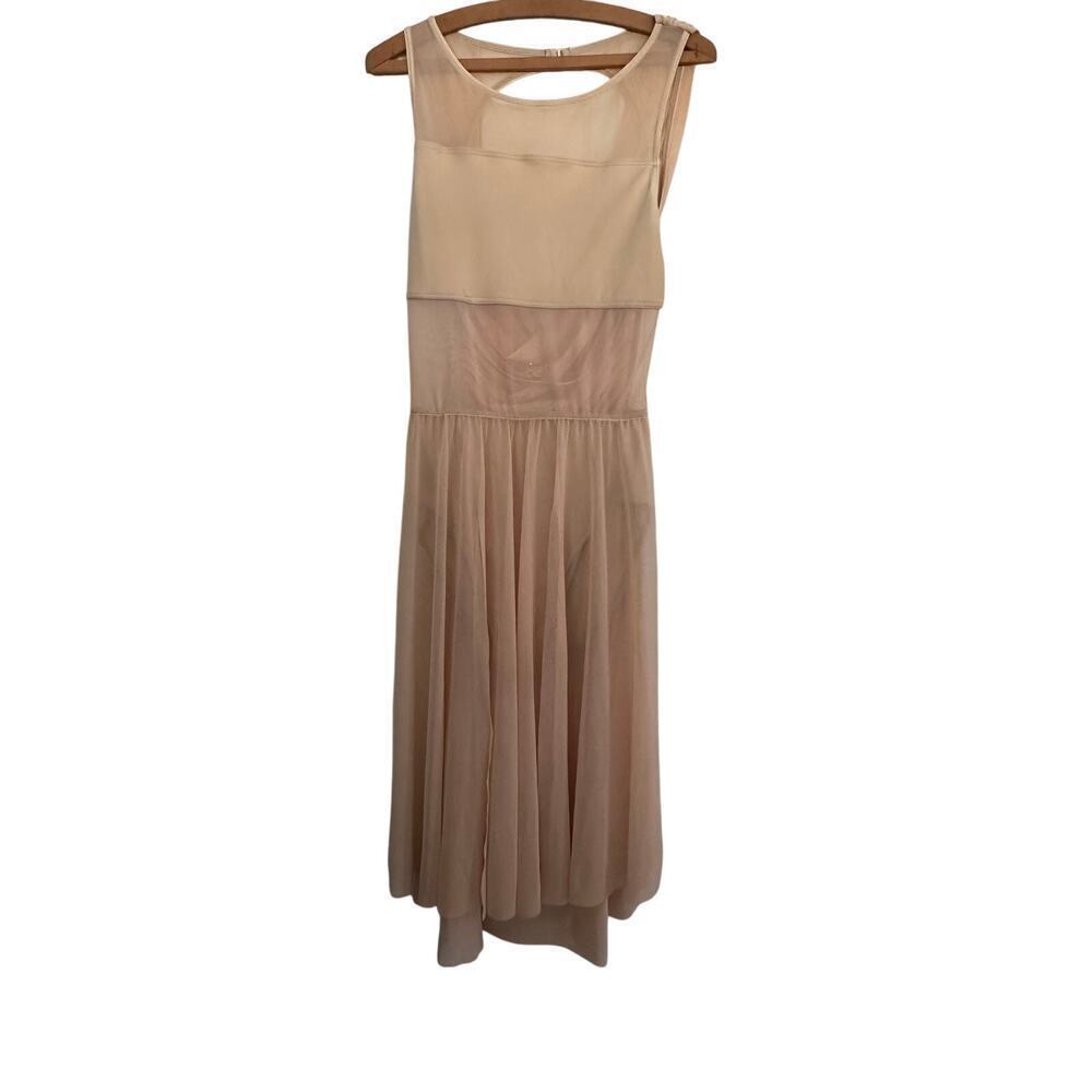 Balera Dancewear Women's Beige Sleeveless Costume Lyrical Midi Dress Sizee Large